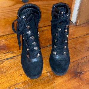 WHBM adorable lace up suede boots WORN ONCE